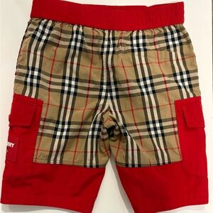 Burberry Kids Checkered Red Shorts